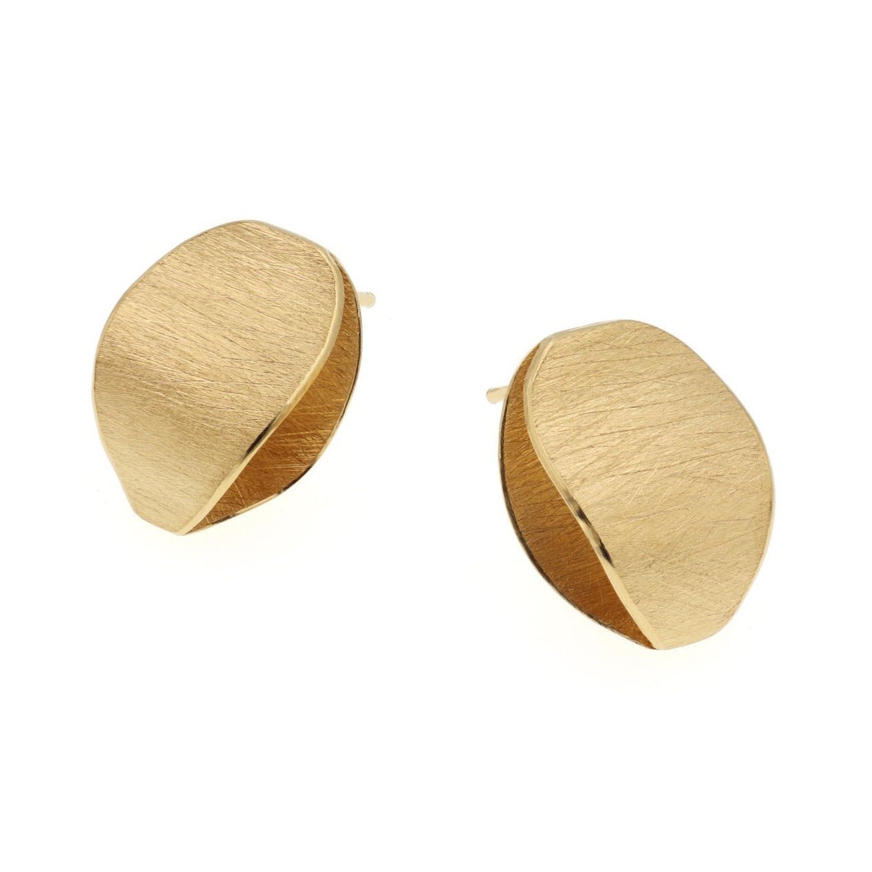 3D Gold Stud Earrings | Contemporary Designer Jewellery