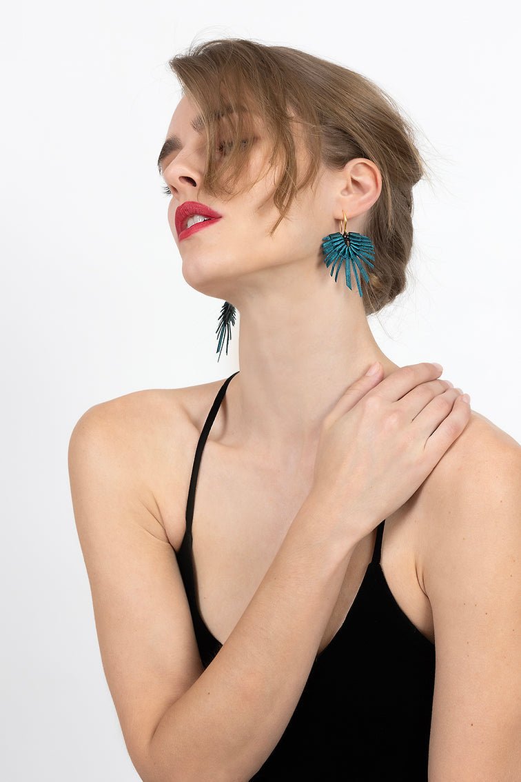 Dark Green Kite Earrings | Contemporary Designer Jewellery