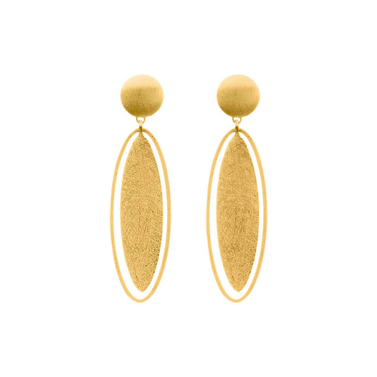 Gold Ellipse Earrings | Contemporary Designer Jewellery