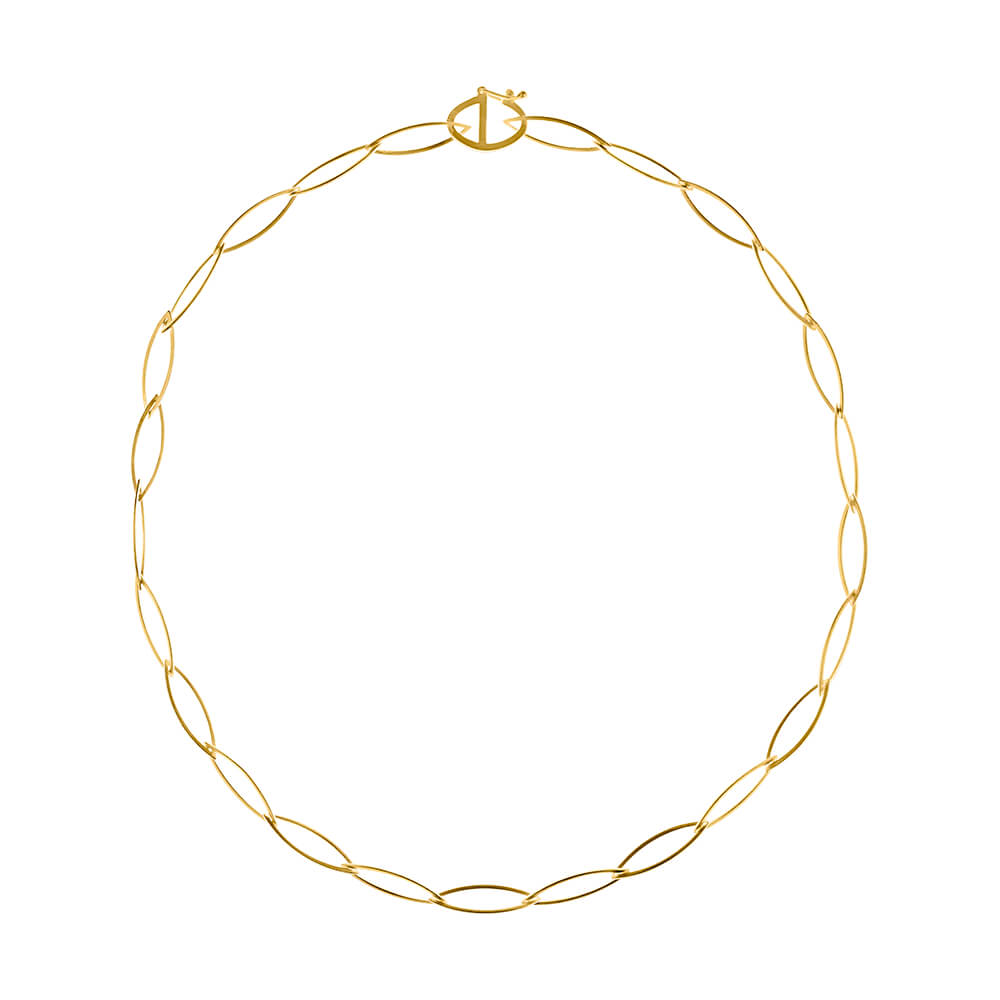 Gold Ellipse Link Necklace | Contemporary Designer Jewellery