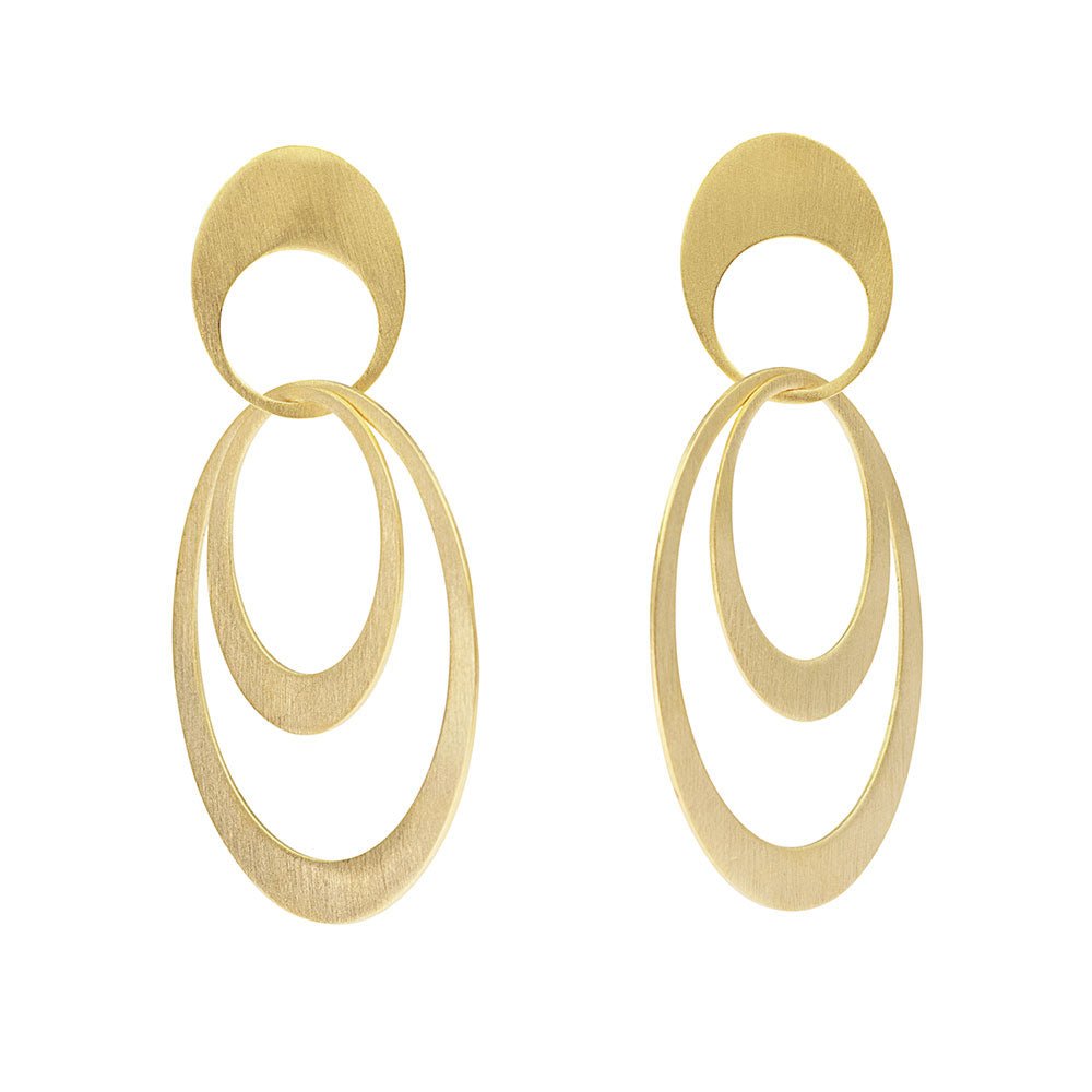 Gold Open Loop Earrings | Contemporary Designer Jewellery