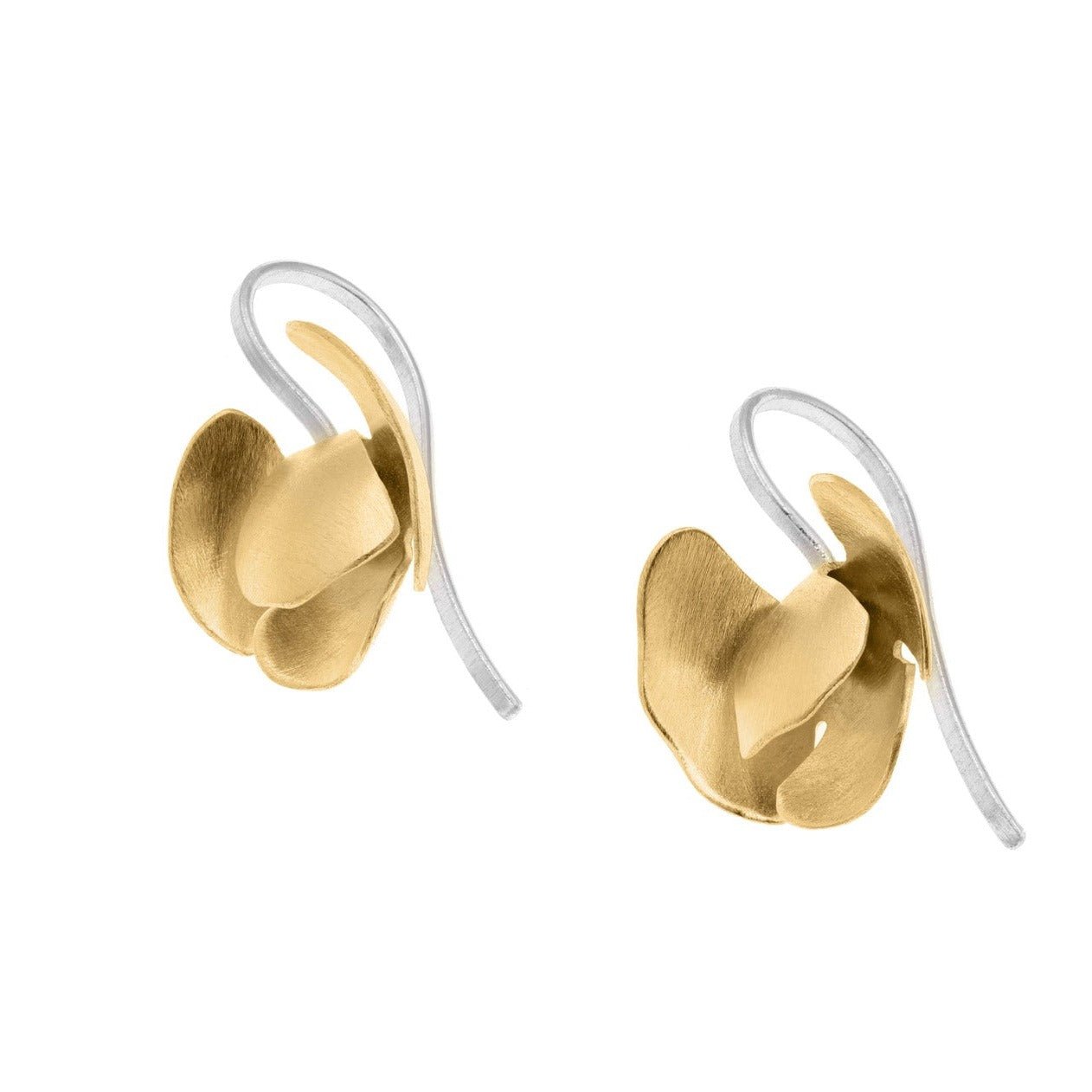 gold orchid earrings | Contemporary Designer Jewellery