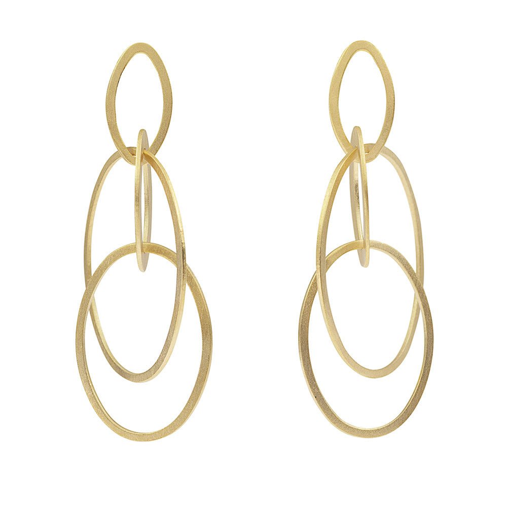 Gold Plated Drop Earrings | Contemporary Designer Jewellery