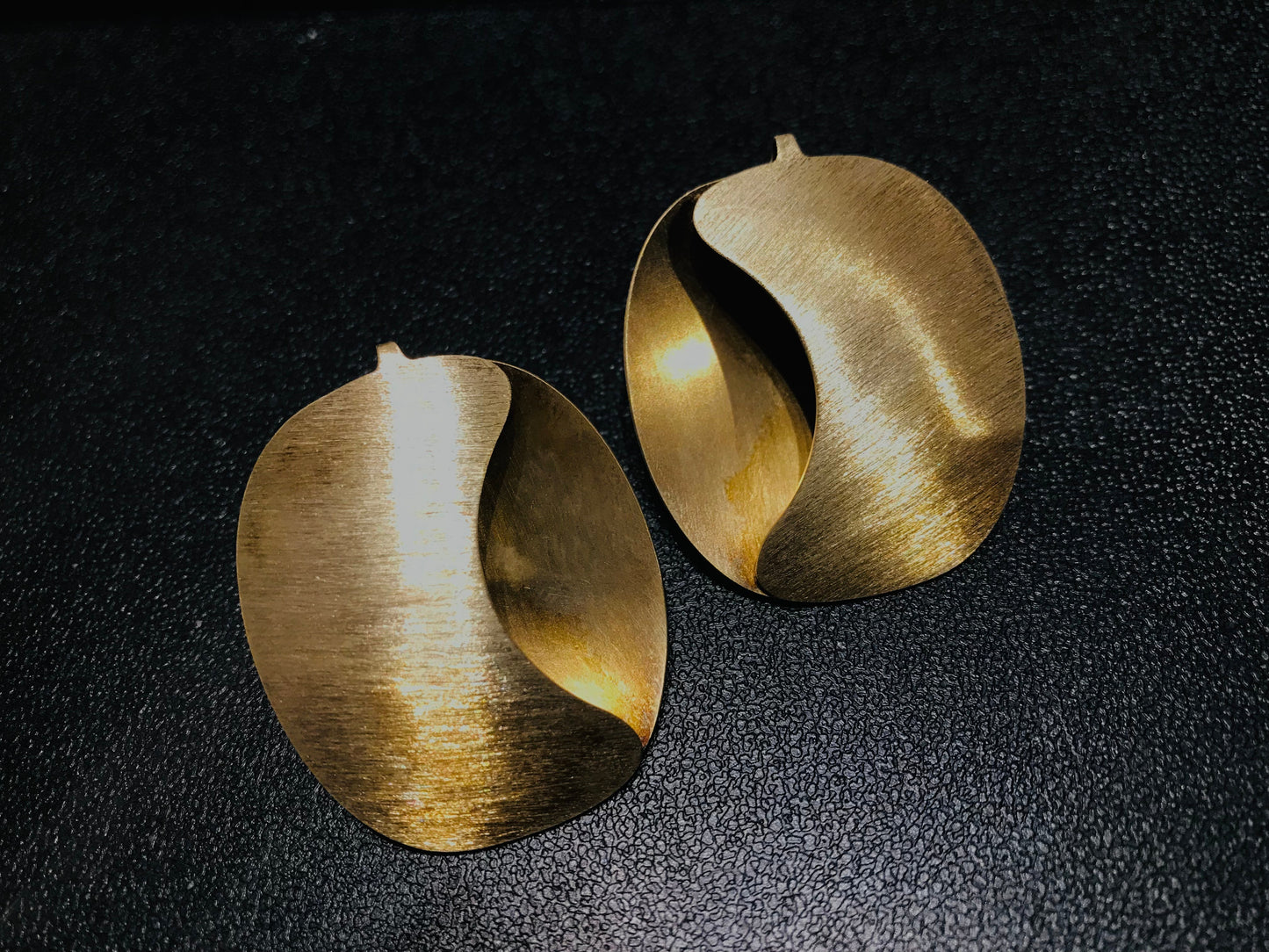 Gold sculptural stud earrings | Contemporary Designer Jewellery