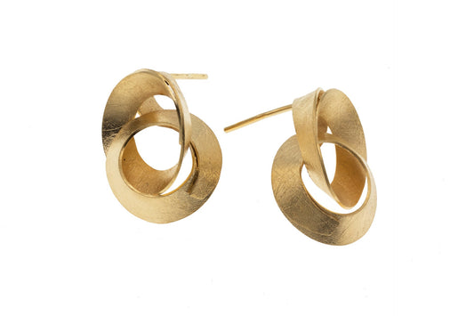 Gold Woven Studs | Contemporary Designer Jewellery