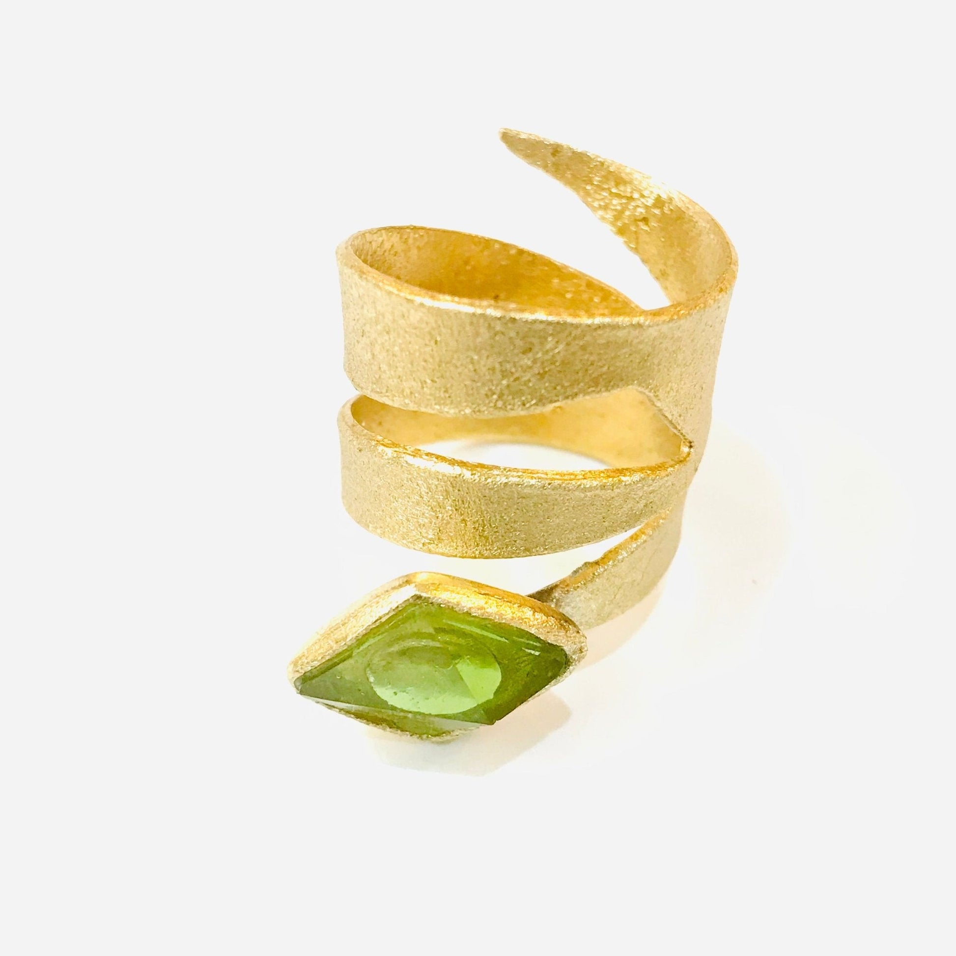 Green Stone Loop Ring | Contemporary Designer Jewellery