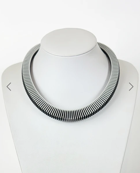 Grey on Black Helix 18 Necklace | Contemporary Designer Jewellery