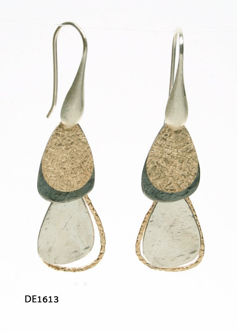 Mixed Metal Drops Earrings | Contemporary Designer Jewellery