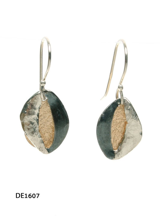 Oval Mixed Metal Earrings | Contemporary Designer Jewellery