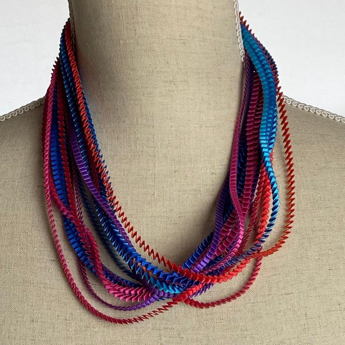 Purple, Fuchsia, Silver & Blue Necklace | Contemporary Designer Jewellery