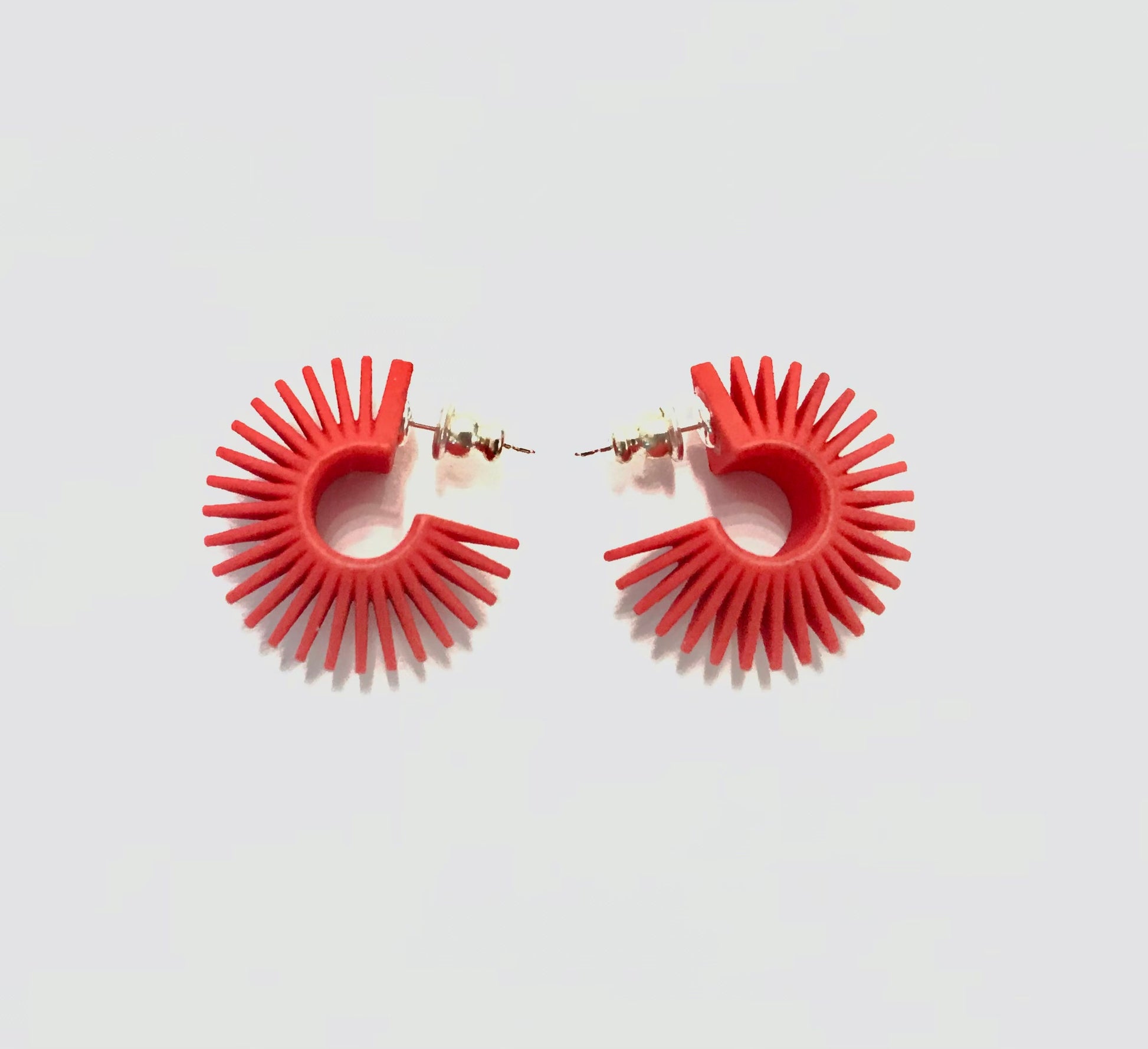 Red Mini Hoops | Contemporary Designer Jewellery