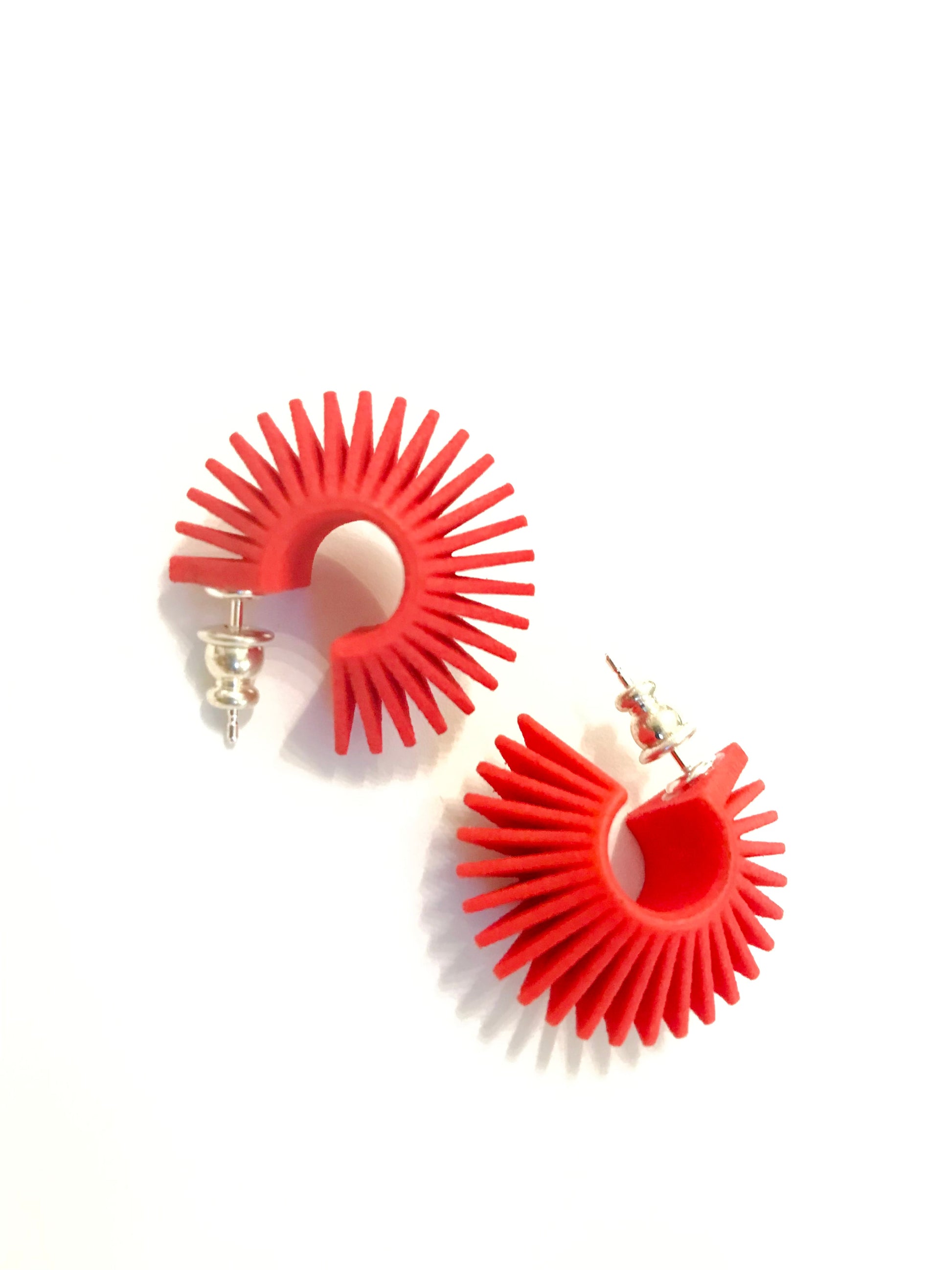 Red Mini Hoops | Contemporary Designer Jewellery