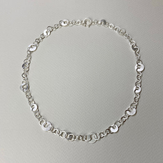 Satin Silver Chain Necklace | Contemporary Designer Jewellery