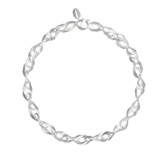 Satin Silver Necklace | Contemporary Designer Jewellery