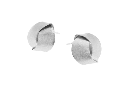 Silver Fold Stud Earrings | Contemporary Designer Jewellery