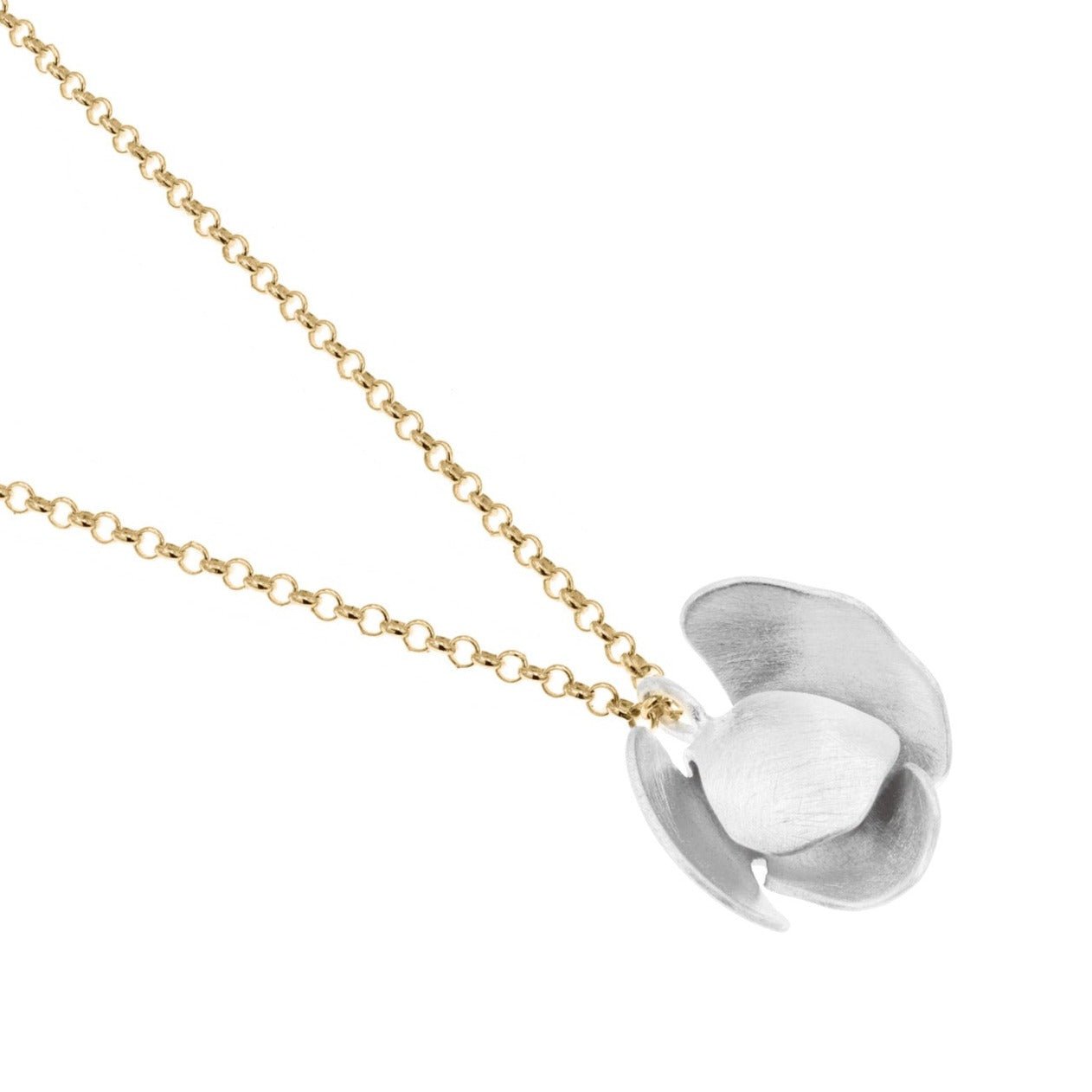 silver orchid pendant | Contemporary Designer Jewellery