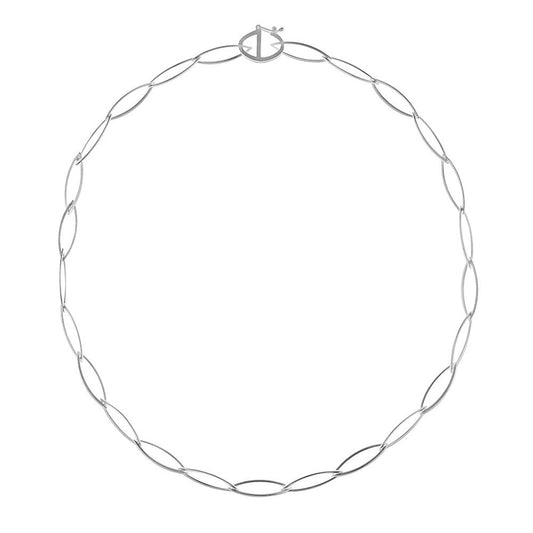 Silver Oval Link Necklace | Contemporary Designer Jewellery