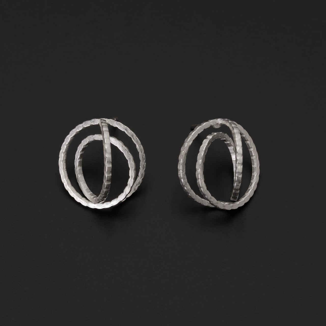 Silver Twist Stud Earrings | Contemporary Designer Jewellery