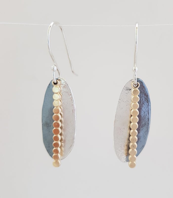 Split Colour Oval Earrings | Contemporary Designer Jewellery